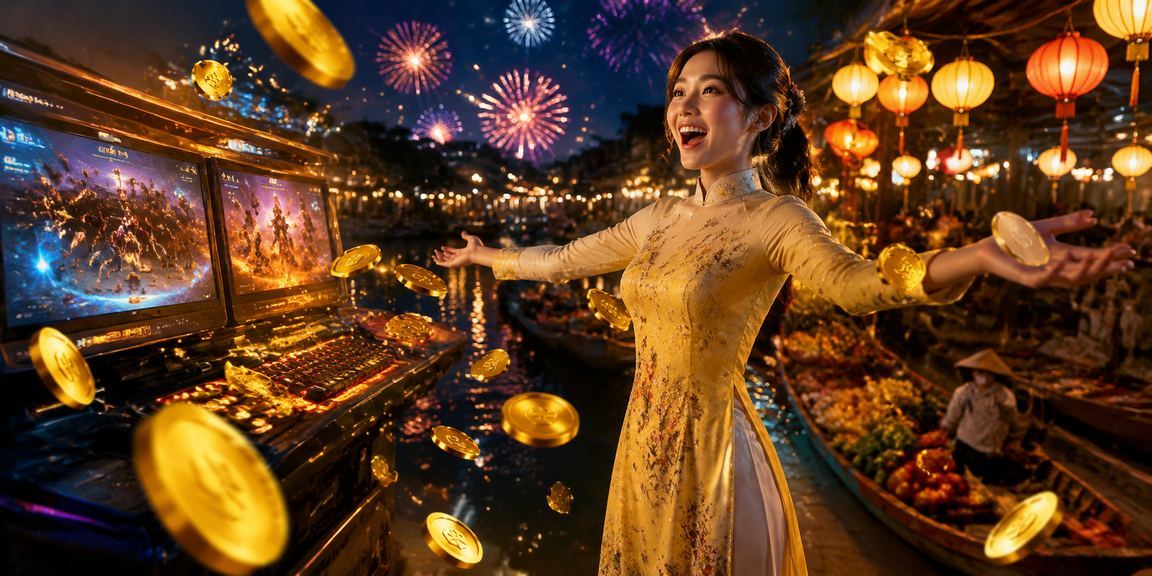 Người chơi esports tại chợ đêm Hội An theo dõi kèo cược trên điện thoại
